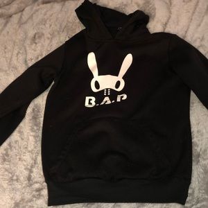 A black Bap hoodie